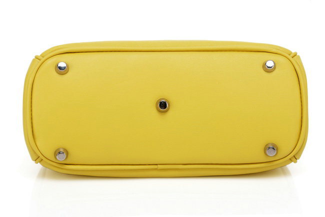 mini Christian Dior diorissimo nappa leather bag 0902 lemon yellow